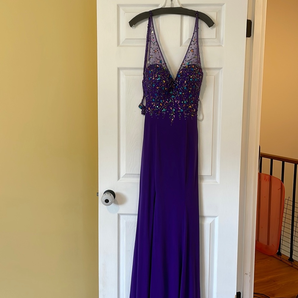 Purple evening gown.